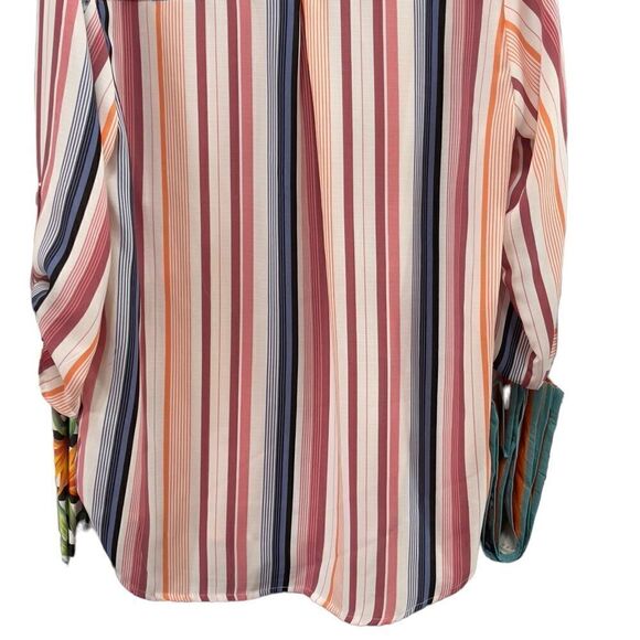 Signature I Studio Striped 3/4 Sleeve Oversized Blouse Size Small - Picture 6 of 12